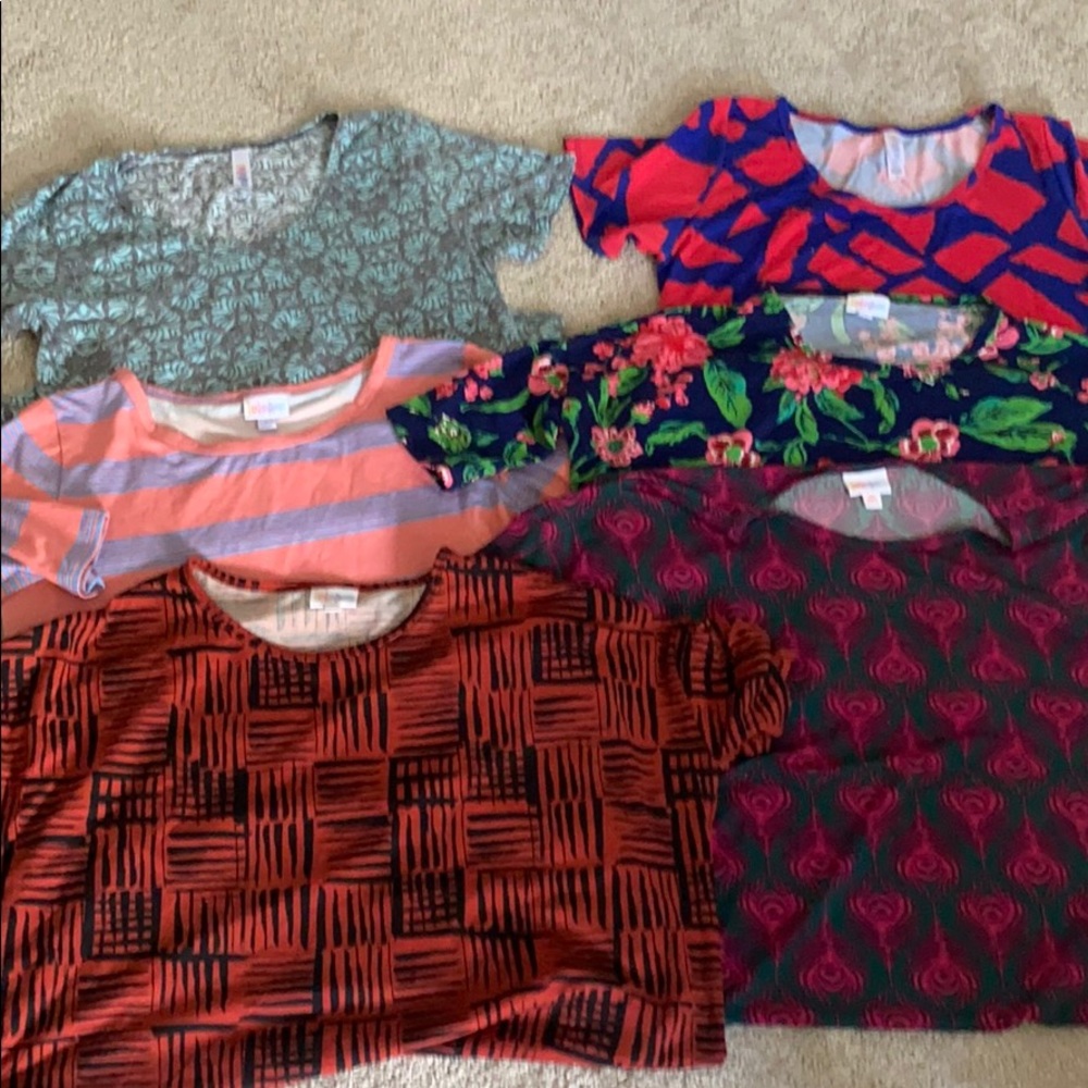 6 LulaRoe assorted short sleeved tops